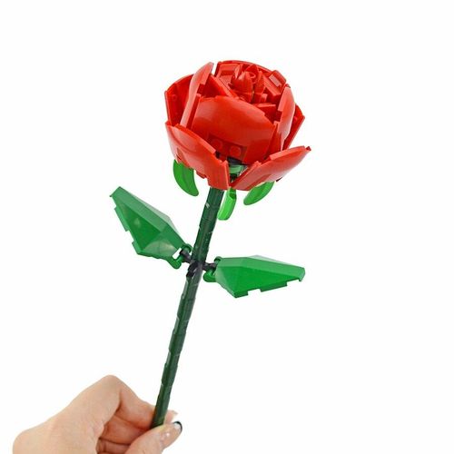 Décennie S De Construction De Bouquet De Tournesol Pour Enfants,Plante Rose,Modèle De Fleur De Tulipe,Décoration En Pot,Ville Créative,Brique Classique Moc,Jouet Pour Enfant - Type Red Rose-1pcs