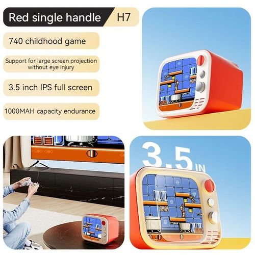 Console De Jeu Tv Rétro Avec Écran Souple,Double Jeu Classique,Maison,Petit,Rouge Et Blanc,3.5 Pouces,740-En-1,H7 - Type Red Singles
