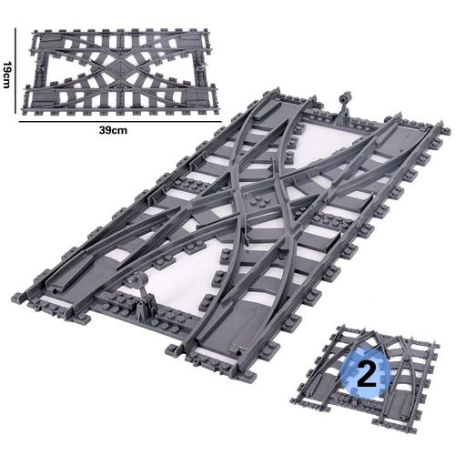 City Train Rail Crossing Track Pour Enfants,R64,Soft Tracks,Cruved Straight Railway Importer Décennie Ks,Bricks, Toys For Boys - Type 1 Set Two-Way Change