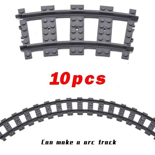 City Train Rail Crossing Track Pour Enfants,R64,Soft Tracks,Cruved Straight Railway Importer Décennie Ks,Bricks, Toys For Boys - Type Curved 10pcs