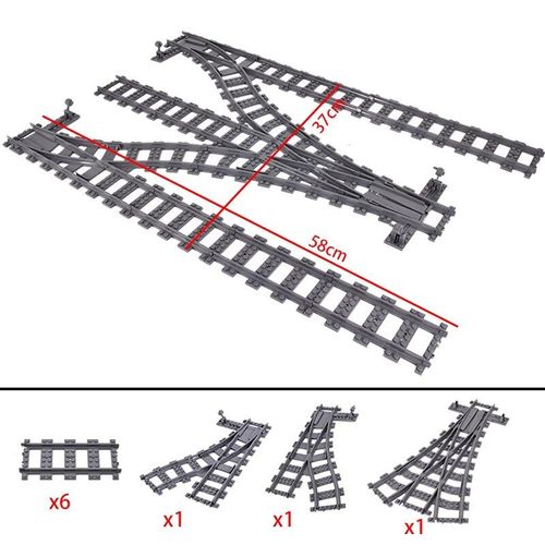 City Train Rail Crossing Track Pour Enfants,R64,Soft Tracks,Cruved Straight Railway Importer Décennie Ks,Bricks, Toys For Boys - Type Set 01