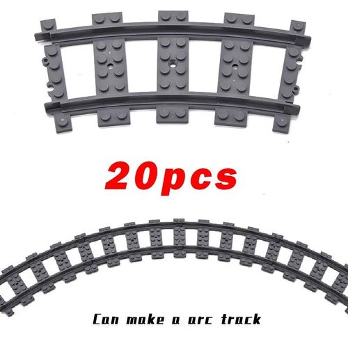 City Train Rail Crossing Track Pour Enfants,R64,Soft Tracks,Cruved Straight Railway Importer Décennie Ks,Bricks, Toys For Boys - Type Curved 20pcs