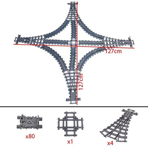 City Train Rail Crossing Track Pour Enfants,R64,Soft Tracks,Cruved Straight Railway Importer Décennie Ks,Bricks, Toys For Boys - Type Set 04