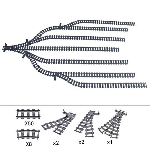 City Train Rail Crossing Track Pour Enfants,R64,Soft Tracks,Cruved Straight Railway Importer Décennie Ks,Bricks, Toys For Boys - Type Set 05