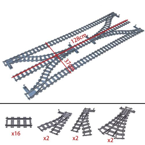 City Train Rail Crossing Track Pour Enfants,R64,Soft Tracks,Cruved Straight Railway Importer Décennie Ks,Bricks, Toys For Boys - Type Set 02