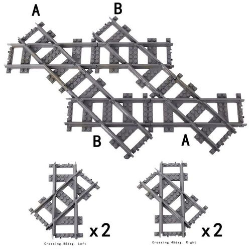 City Train Rail Crossing Track Pour Enfants,R64,Soft Tracks,Cruved Straight Railway Importer Décennie Ks,Bricks, Toys For Boys - Type Set 14