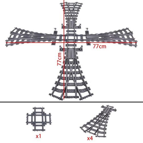 City Train Rail Crossing Track Pour Enfants,R64,Soft Tracks,Cruved Straight Railway Importer Décennie Ks,Bricks, Toys For Boys - Type Set 03