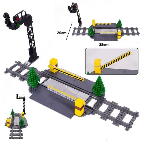 City Train Rail Crossing Track Pour Enfants,R64,Soft Tracks,Cruved Straight Railway Importer Décennie Ks,Bricks, Toys For Boys - Type Set 21