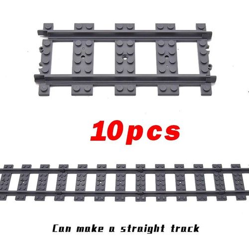 City Train Rail Crossing Track Pour Enfants,R64,Soft Tracks,Cruved Straight Railway Importer Décennie Ks,Bricks, Toys For Boys - Type Straight 10pcs