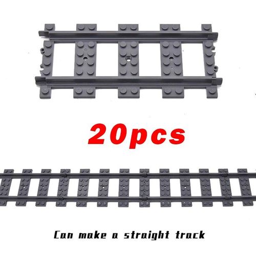 City Train Rail Crossing Track Pour Enfants,R64,Soft Tracks,Cruved Straight Railway Importer Décennie Ks,Bricks, Toys For Boys - Type Straight 20pcs