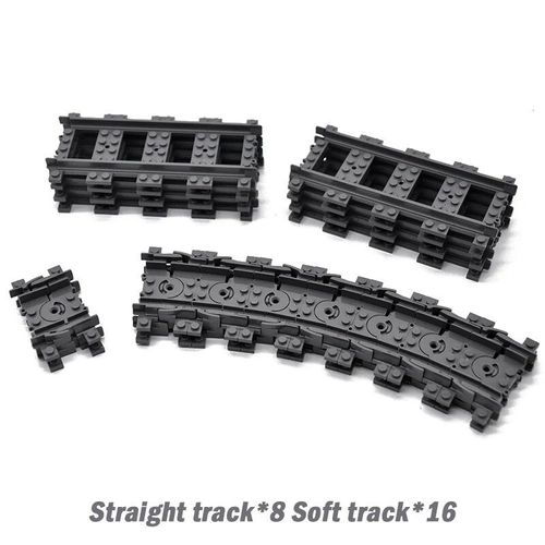 City Train Rail Crossing Track Pour Enfants,R64,Soft Tracks,Cruved Straight Railway Importer Décennie Ks,Bricks, Toys For Boys - Type Track Set B