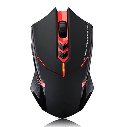 Souris Sans fil -Gamer Professionnel 7 boutons Réglable 2.4G - Jeux de Souris Gaming Bluetooth 2000 DPI Rouge