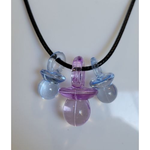 Collier Totoche Des Années 90 Violet Bleu Clair !