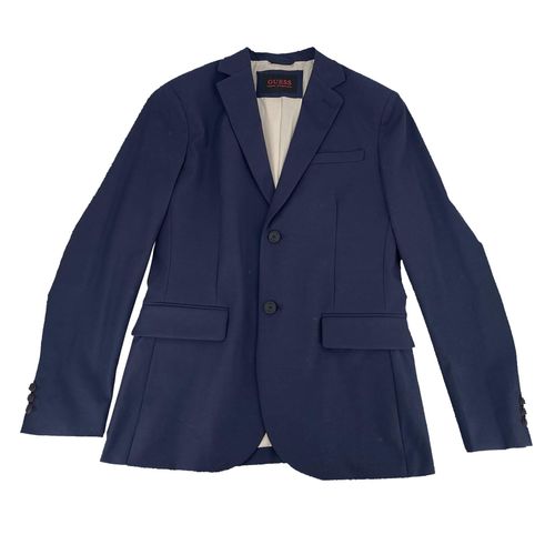 Vestes Demie Saison Guess Eaton Blazer - Recy Nylon Cotton Stretch Bleu Marine