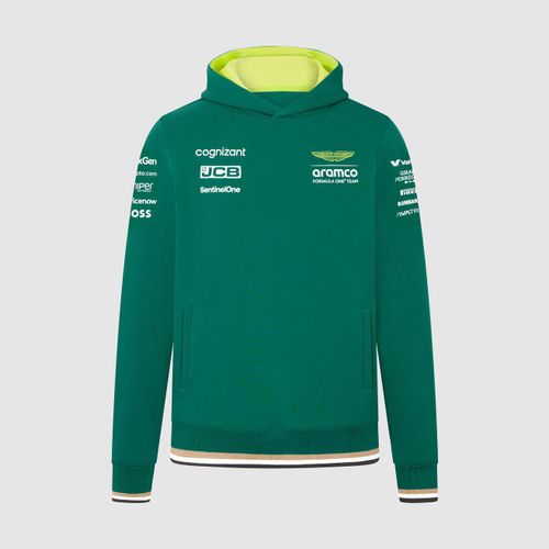 Sweat À Capuche Pilote De L'équipe Aston Martin Officiel Formule 1 Homme Vert