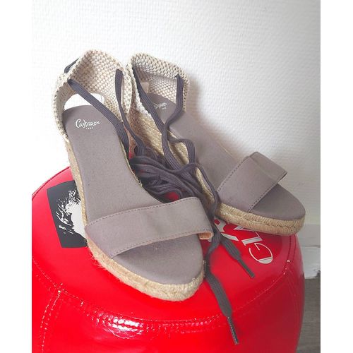 Espadrilles Compensées Taupe Casta?Er - 39