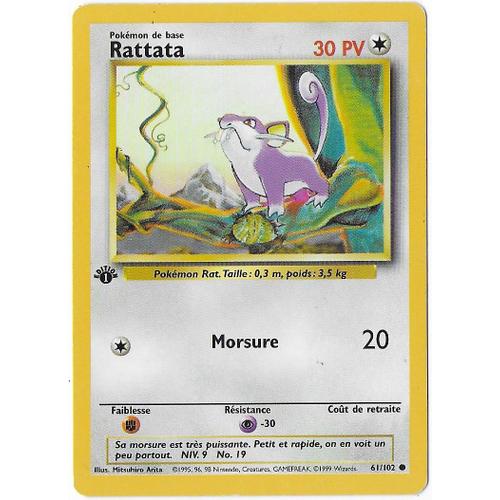 Rattata 61/102 - Edition 1 - Set De Base - Carte Française