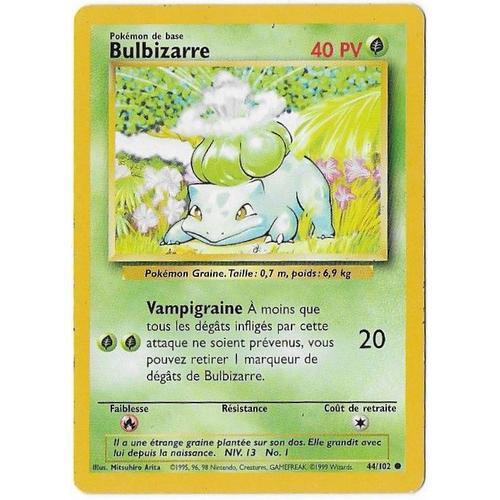 Bulbizarre 44/102 - Pokémon Set De Base - Carte Française