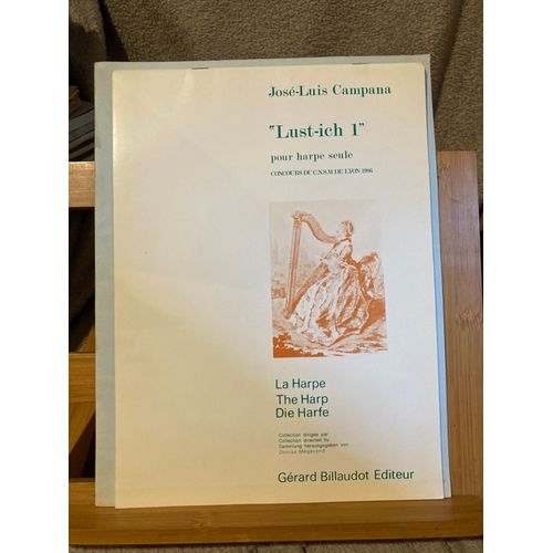 José Luis Campana Lust-Ich 1 Pour Harpe Partition Éditions Billaudot