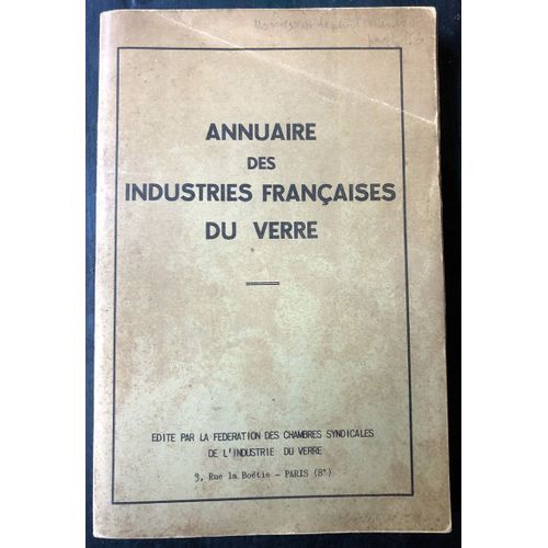 Annuaire Des Industries Françaises Du Verre
