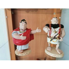 Ensemble Figurines Caius Obtus Et Briseradius Résine Asterix Et Obelix
