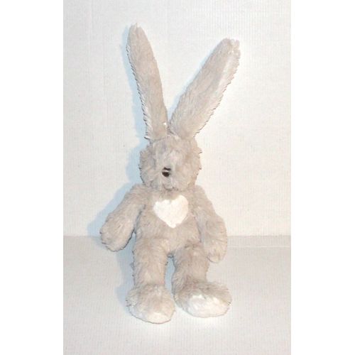 Doudou Lapin Beige Clair Teddykompaniet Bastad 38 Cm Peluche Lapin Coeur
