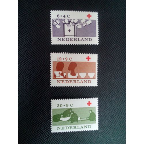 Timbre Pays-Bas /Hollande Yt 776 - 778 - 779 Croix Rouge - 1963 ( 030805 )