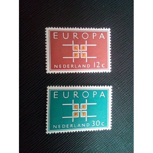 Timbre Pays-Bas /Hollande Yt 780 - 781 C.E.P.T.- Carré 1963 ( 030805 )