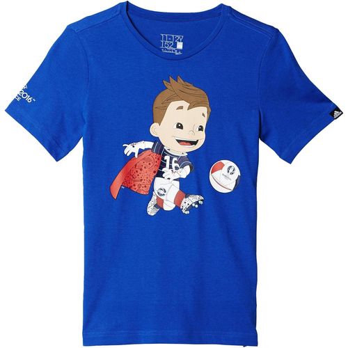 Adidas - T-Shirt Garçon Mascotte Euro 2016 Bleu Taille 11/12 Ans - Neuf Sous Blister