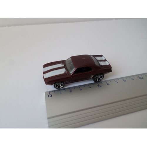Chevrolet Coupe Modele Camaro Bordeaux 2 Bandes Blanches-Hot Wheels