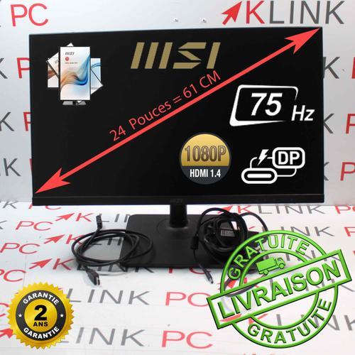 MSI Modern MD241P - 24" - Ecran 75 Hz, HDMI 1.4 & Type C - pivotable - HP intégrés