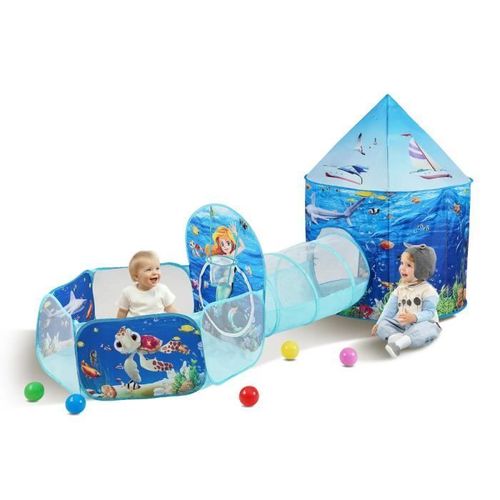 Tunnel D'escalade - Vevor - 1000x1000x780mm Tente Tunnel De Jeu Enfants Cadeau Tout-Petits Garçons Filles Bleu Océan