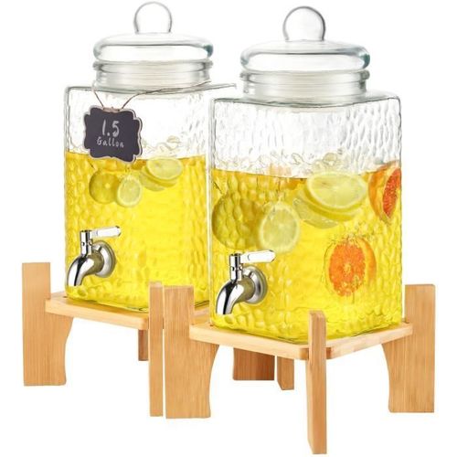 Distributeur De Boissons - Vevor - 320 X 172 X 172 Mm 2pcs De 5,5 L 4,3 Kg En Verre Avec Supprot Pour Soirée,Cafés