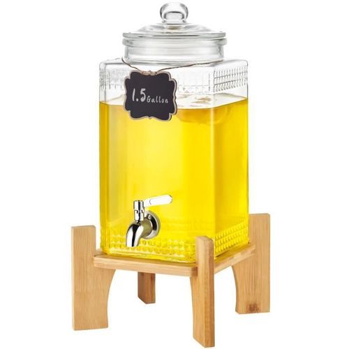 Distributeur De Boissons - Vevor - 215 X 215 X 425 Mm Capacité 5,5 L En Verre Avec Support Et Robinet Pour Hôtels,Cafés