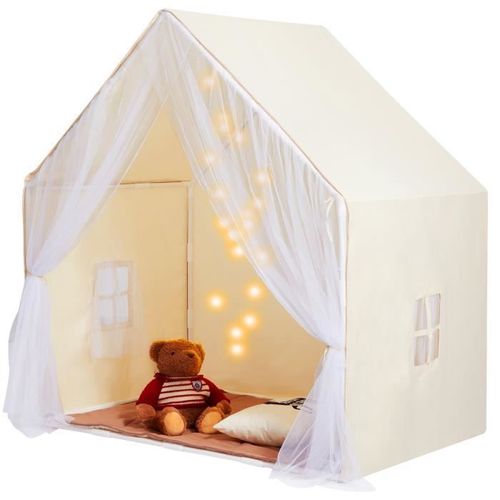 Tente Pour Enfants -Vevor- Tente De Jeu Pour Enfants Cabane 1 À 5 Ans Yourte Tout-Petits Lampe Tapis Pour Garçons Et Filles,Beige