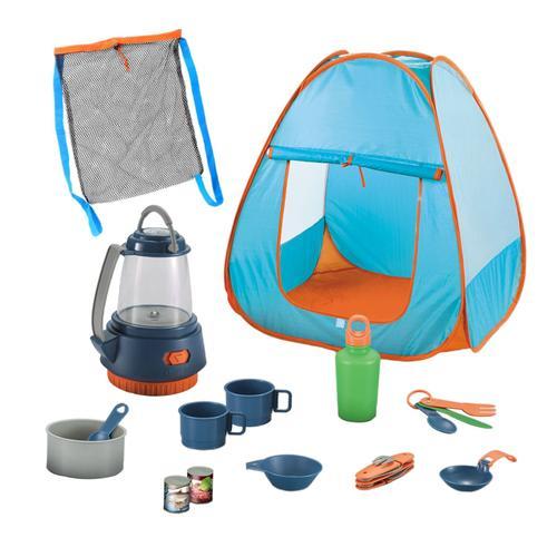 Jouets de camping pour enfants, tente avec jouets de nourriture et  accessoires de jeux de simulation de cuisine, équipement de camping, maison  de jeu 16 pièces