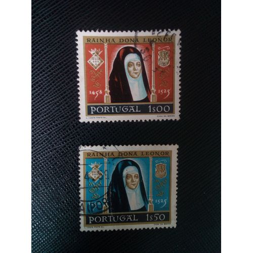 Timbre Portugal Yt 853 - 854 Reine Léonor (1458-1525) 1958 ( 040805 )