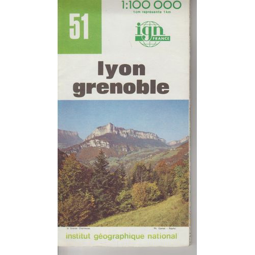 Carte Ign 1:100 000 Lyon Grenoble 51