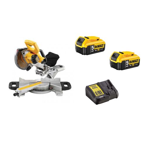 DeWalt DCS365P2 - Set scie à onglet Li-Ion 18V (2x 5,0Ah) - 184 x 16mm
