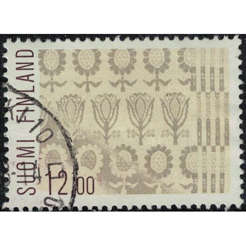 Finlande 1985 Oblitéré Used Textile Motifs Tulipes De Damas Et Tournesols Su