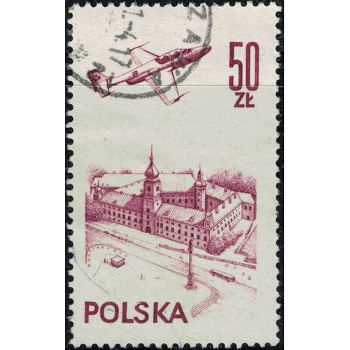 Pologne 1978 Oblitéré Used Pzl Ts-11 Avion D'entraînement Au-Dessus Du Château Royal De Varsovie Su
