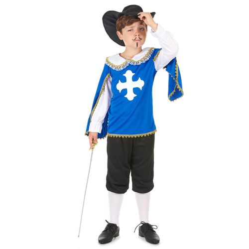 Déguisement Et Chapeau Mousquetaire Bleu Garçon : Age - 4 À 6 Ans