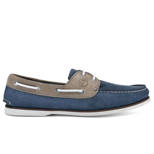 Chaussures Bateau Pour Seajure Vicentina Camel Et Cuir Nubuck Bleu