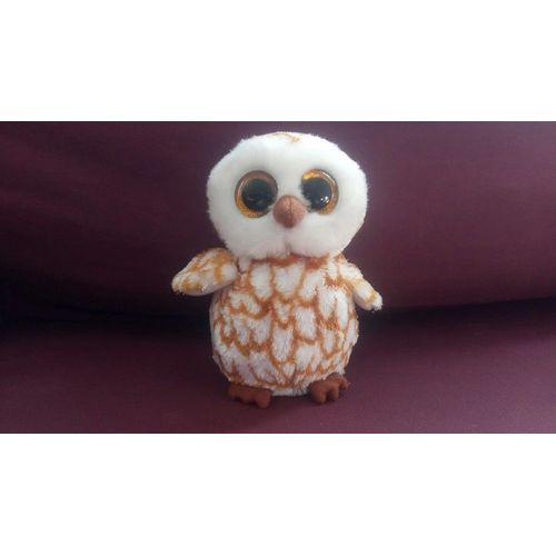 V4/ Peluche Ty Chouette Brune - Gros Yeux Doré - Hibou