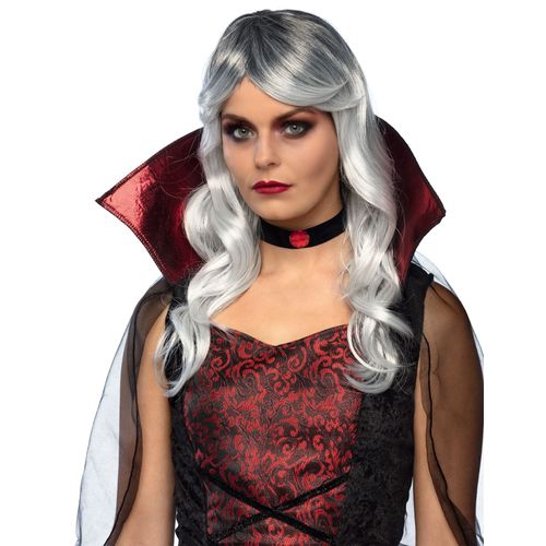 Perruque Longue Blanche Et Grise Halloween Adulte