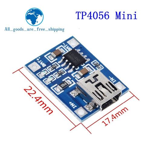 TP4056 Mini - Carte de recharge en kit bricolage Arduino pour batterie lithium, avec connecteur micro-USB type C et module chargeur de protection, composants électroniques intelligents 5 V, 1A 18650
