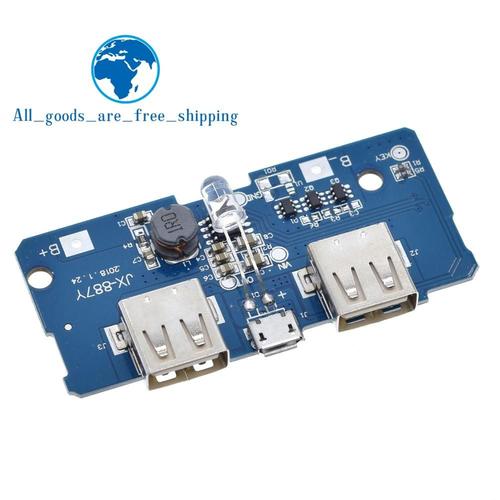 18650 double Micro USB 3.7V à 5V 2A Boost Mobile-bricolage 18650 chargeur de batterie au Lithium carte PCB Module élévateur avec Led