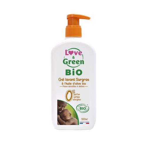 Love And Green ® Gel Lavant Surgras Bébé - Huile D'olive - 500ml - Bio