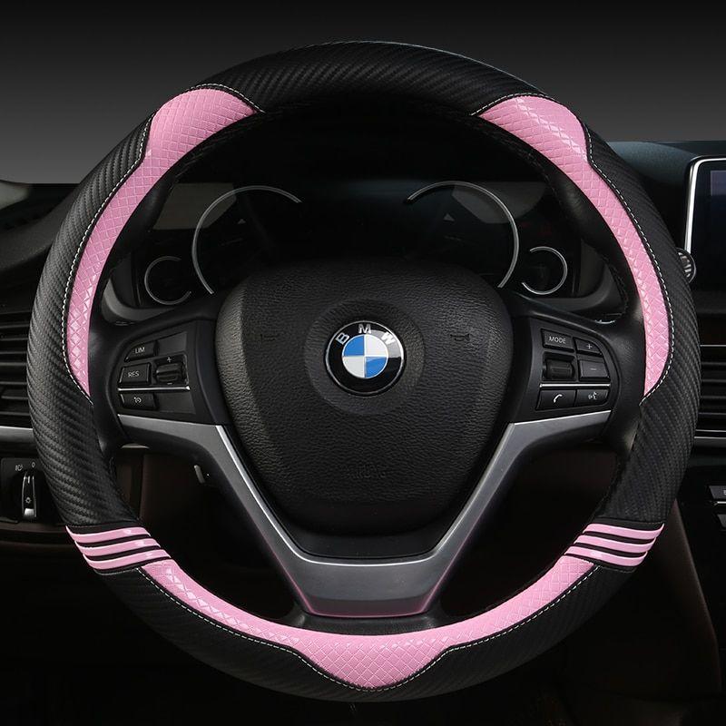 Couvre-volant de voiture en velours rose pour femmes Accessoires