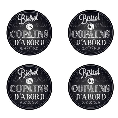 4 Sous Verres Décoration Bistrot